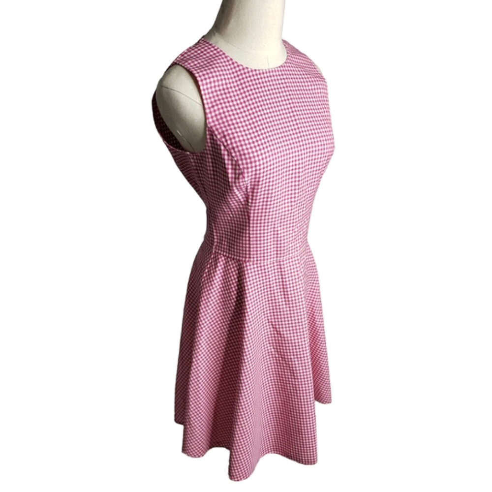 Michael Kors Designer Mini Gingham Dance Dress Virgin Wool Fit Flare Italian 8